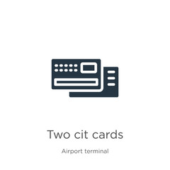 Fototapeta premium Two credit cards icon vector. Trendy flat two credit cards icon from airport terminal collection isolated on white background. Vector illustration can be used for web and mobile graphic design, logo,