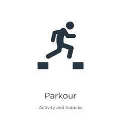 Parkour icon vector. Trendy flat parkour icon from activities collection isolated on white background. Vector illustration can be used for web and mobile graphic design, logo, eps10
