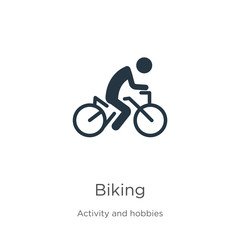 Biking icon vector. Trendy flat biking icon from activities collection isolated on white background. Vector illustration can be used for web and mobile graphic design, logo, eps10