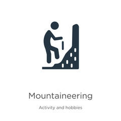 Mountaineering icon vector. Trendy flat mountaineering icon from activities collection isolated on white background. Vector illustration can be used for web and mobile graphic design, logo, eps10