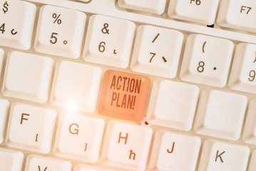 Word writing text Action Plan. Business photo showcasing proposed strategy or course of actions for certain time