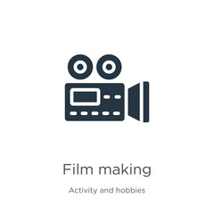 Film making icon vector. Trendy flat film making icon from activity and hobbies collection isolated on white background. Vector illustration can be used for web and mobile graphic design, logo, eps10