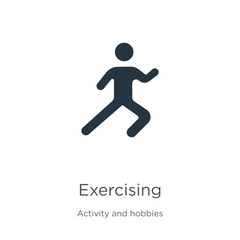 Fototapeta na wymiar Exercising icon vector. Trendy flat exercising icon from activity and hobbies collection isolated on white background. Vector illustration can be used for web and mobile graphic design, logo, eps10