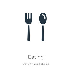 Eating icon vector. Trendy flat eating icon from activity and hobbies collection isolated on white background. Vector illustration can be used for web and mobile graphic design, logo, eps10
