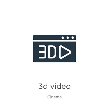 3d video icon icon vector. Trendy flat 3d video icon icon from cinema collection isolated on white background. Vector illustration can be used for web and mobile graphic design, logo, eps10