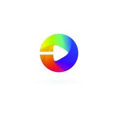 video icon circle fullcolor vector