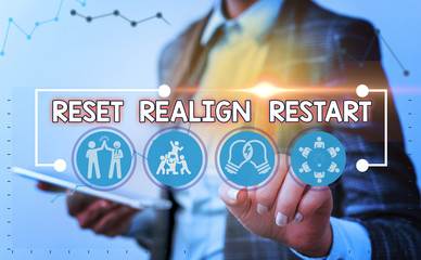 Word writing text Reset Realign Restart. Business photo showcasing Life audit will help you put...