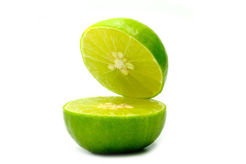 Sour Lime on a white background, health concept