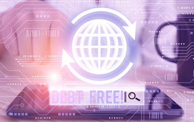 Fototapeta premium Handwriting text writing Debt Free. Conceptual photo does not owning any money or things to any individual or companies