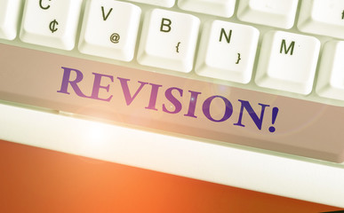 Conceptual hand writing showing Revision. Concept meaning action of revising over someone like...