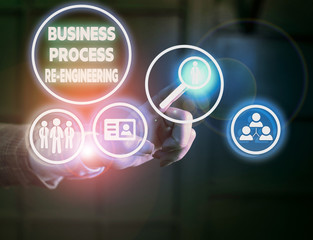 Handwriting text writing Business Process Re Engineering. Conceptual photo the analysis and design of workflows