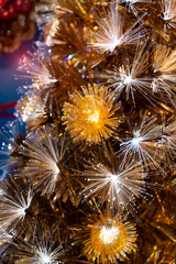 Obraz na płótnie Canvas Christmas fiber optic decorated Tree with dectoration,holiday concept.