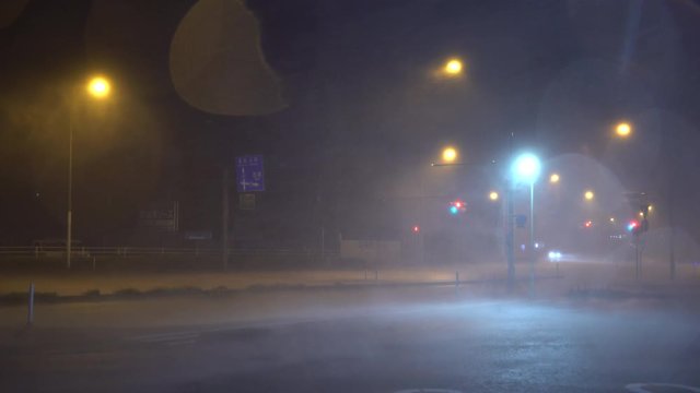Hurricane Hits Town At Night With Sheets Of Rain And Strong Wind - Francisco