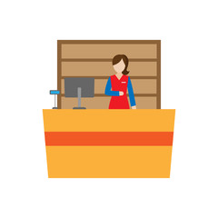 illustration design of a professional cashier