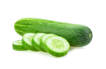 cucumber piece on white background
