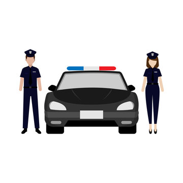 police profession and police car vector design