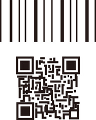 QRコード　バーコード　セット　シンプル　イメージ　スキャン　レジ　管理