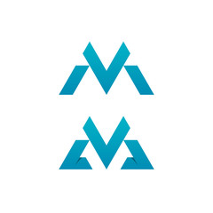 Letters M cutout logo templates