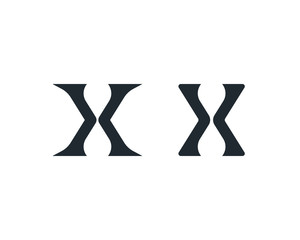 Letter X logos in hourglass form