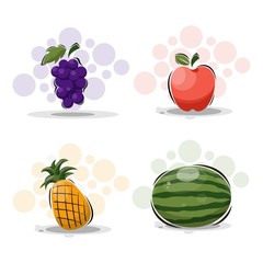 cartoon fruits design vector collection