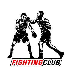 Fight Player logo design vector, boxing logo template, muay thai kick boxing logo vector, Combat Sport and Fitness Emblem with a Fighter., Muay Thai Training Center, Illustration, Creative design