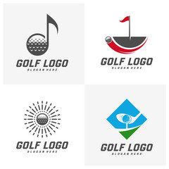 Set of Golf logo design vector template, Vector label of golf, Logo of golf championship, illustration, Creative icon, design concept