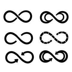 Infinity symbols. Eternal, limitless, endless, life logo or tattoo concept.hand drawn doodle style vector isolated