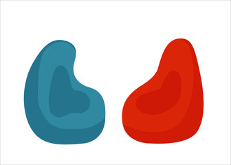 Poof vector, illustration of a comfortable fluffy chair, armchair.