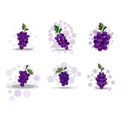 cartoon grape fruits design vector collection
