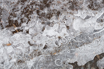 frozen water on pavement