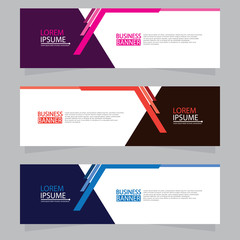 Vector abstract design web banner template.Abstract geometric web banner template on grey background.Modern banner.