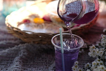 closeup of glass of  drinks