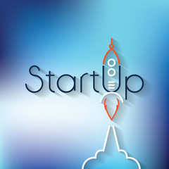 Fototapeta premium Flat design concept of startup, launch product or service. Vector illustration for website banner