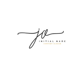 J O JO Beauty vector initial logo, handwriting logo of initial signature, wedding, fashion, jewerly, boutique, floral and botanical with creative template for any company or business.