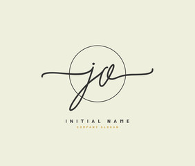 J O JO Beauty vector initial logo, handwriting logo of initial signature, wedding, fashion, jewerly, boutique, floral and botanical with creative template for any company or business.