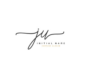 J U JU Beauty vector initial logo, handwriting logo of initial signature, wedding, fashion, jewerly, boutique, floral and botanical with creative template for any company or business.