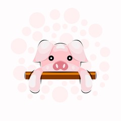 Cute pig cartoon design vector