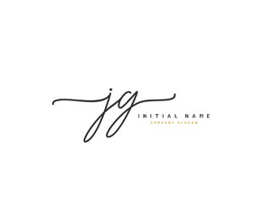 J G JG Beauty vector initial logo, handwriting logo of initial signature, wedding, fashion, jewerly, boutique, floral and botanical with creative template for any company or business.