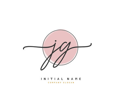 J G JG Beauty vector initial logo, handwriting logo of initial signature, wedding, fashion, jewerly, boutique, floral and botanical with creative template for any company or business.