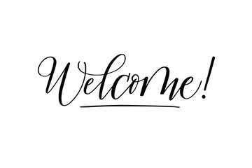 Welcome vector calligraphy design for cards prints