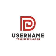 Initial letter dp or pd logo design template