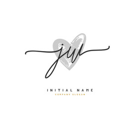 Obraz premium J W JW Beauty vector initial logo, handwriting logo of initial signature, wedding, fashion, jewerly, boutique, floral and botanical with creative template for any company or business.