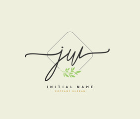 J W JW Beauty vector initial logo, handwriting logo of initial signature, wedding, fashion, jewerly, boutique, floral and botanical with creative template for any company or business.