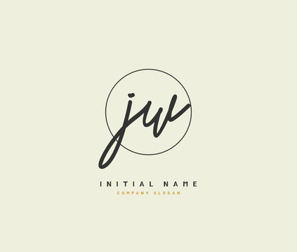J W JW Beauty vector initial logo, handwriting logo of initial signature, wedding, fashion, jewerly, boutique, floral and botanical with creative template for any company or business.