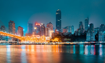 Fototapeta na wymiar chong qing skyline at night