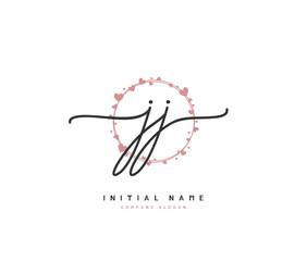 J JJ Beauty vector initial logo, handwriting logo of initial signature, wedding, fashion, jewerly, boutique, floral and botanical with creative template for any company or business.