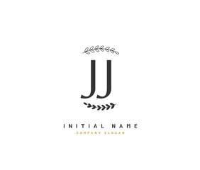 J JJ Beauty vector initial logo, handwriting logo of initial signature, wedding, fashion, jewerly, boutique, floral and botanical with creative template for any company or business.