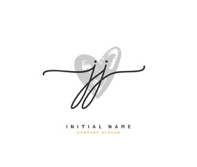 J JJ Beauty vector initial logo, handwriting logo of initial signature, wedding, fashion, jewerly, boutique, floral and botanical with creative template for any company or business.