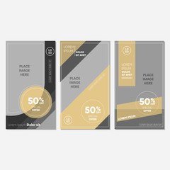 social media story template design bundle orange