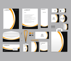 Corporate identity set branding template design kit. editable brand identity with abstract background color for Business Company and Finance Vector eps 10